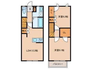 パ－クガ－デンテラス　オハナの物件間取画像